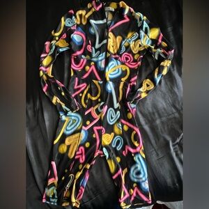 Colorfully romper. Sheer